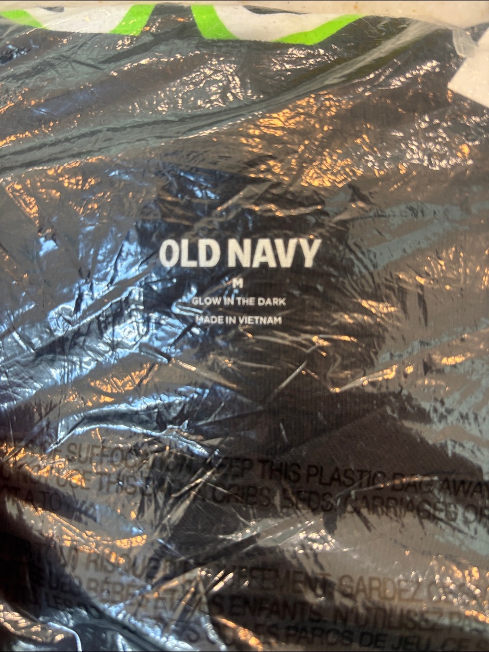 Old Navy Black Jumpsuit with Glow in the dark Green Skeleton Print NWT - Picture 11 of 11